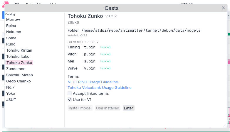 Cast selection and model availability.